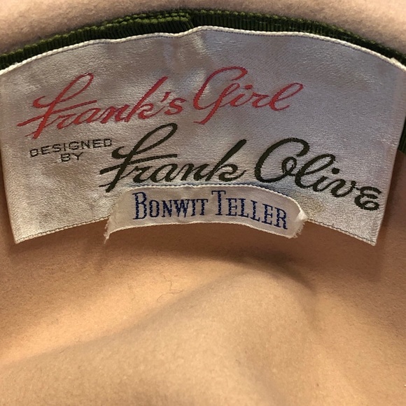 VTG Frank Olive Frank’s Girl for Bonwit Teller Wide Brim Floppy Hat Beige Sz S main image 6